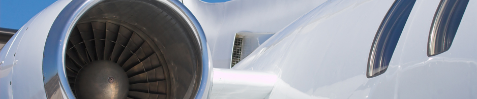 Closeup of passenger jet