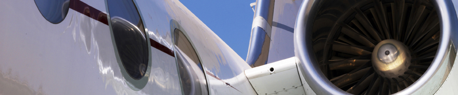 Closeup of passenger jet